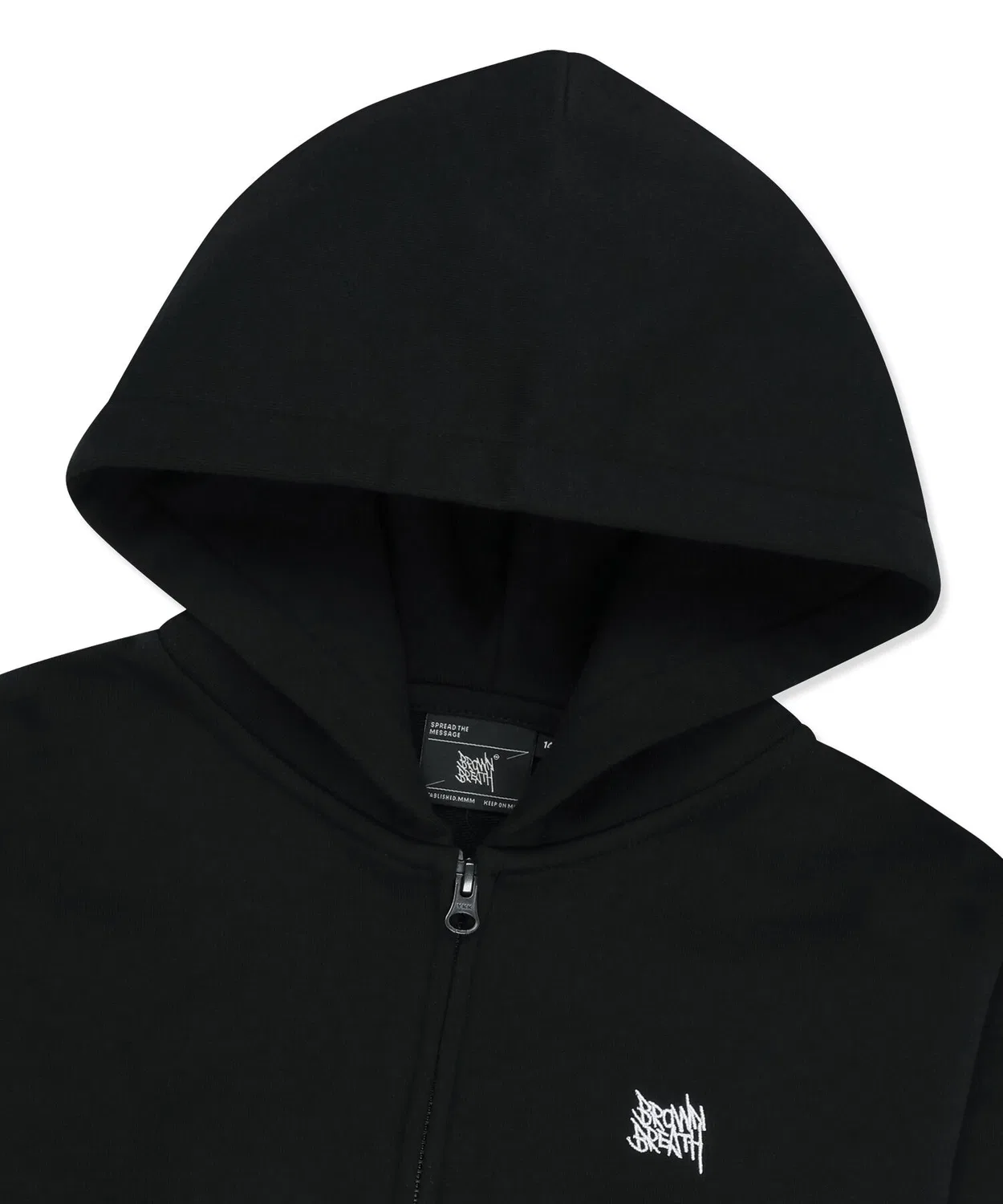 Детская толстовка на молнии с капюшоном Kids Tag Spray Hood чёрного цвета от Brownbreath Kids — фото 4