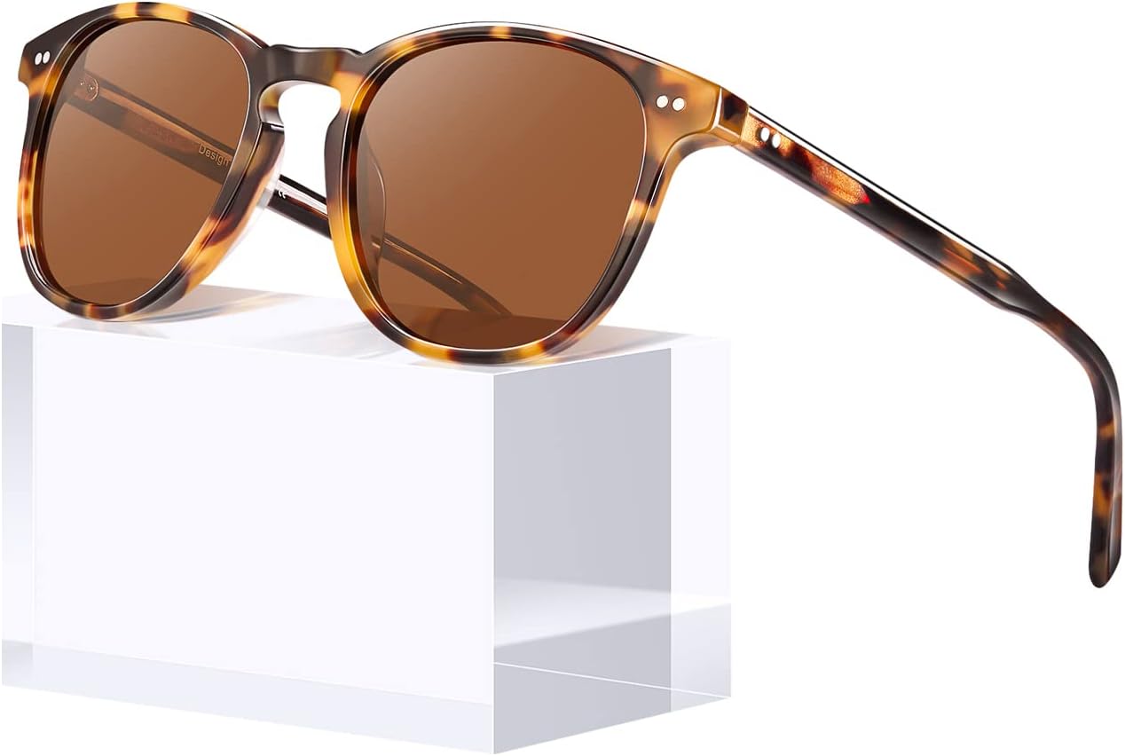 

Солнцезащитные очки CARFIA Retro с поляризацией для женщин, для маленького и среднего лица, с защитой от УФ-излучения, оправа из ацетата ручной работы, модель CA5285, 1-4. Tortoise Frame Brown Lens