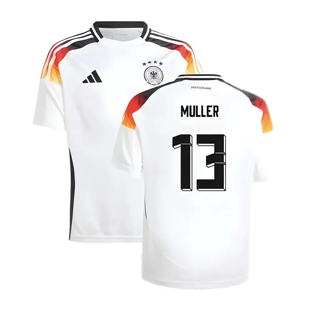 Домашняя футболка Германии 2024/2025 Мюллер 13 Adidas Germany, белый