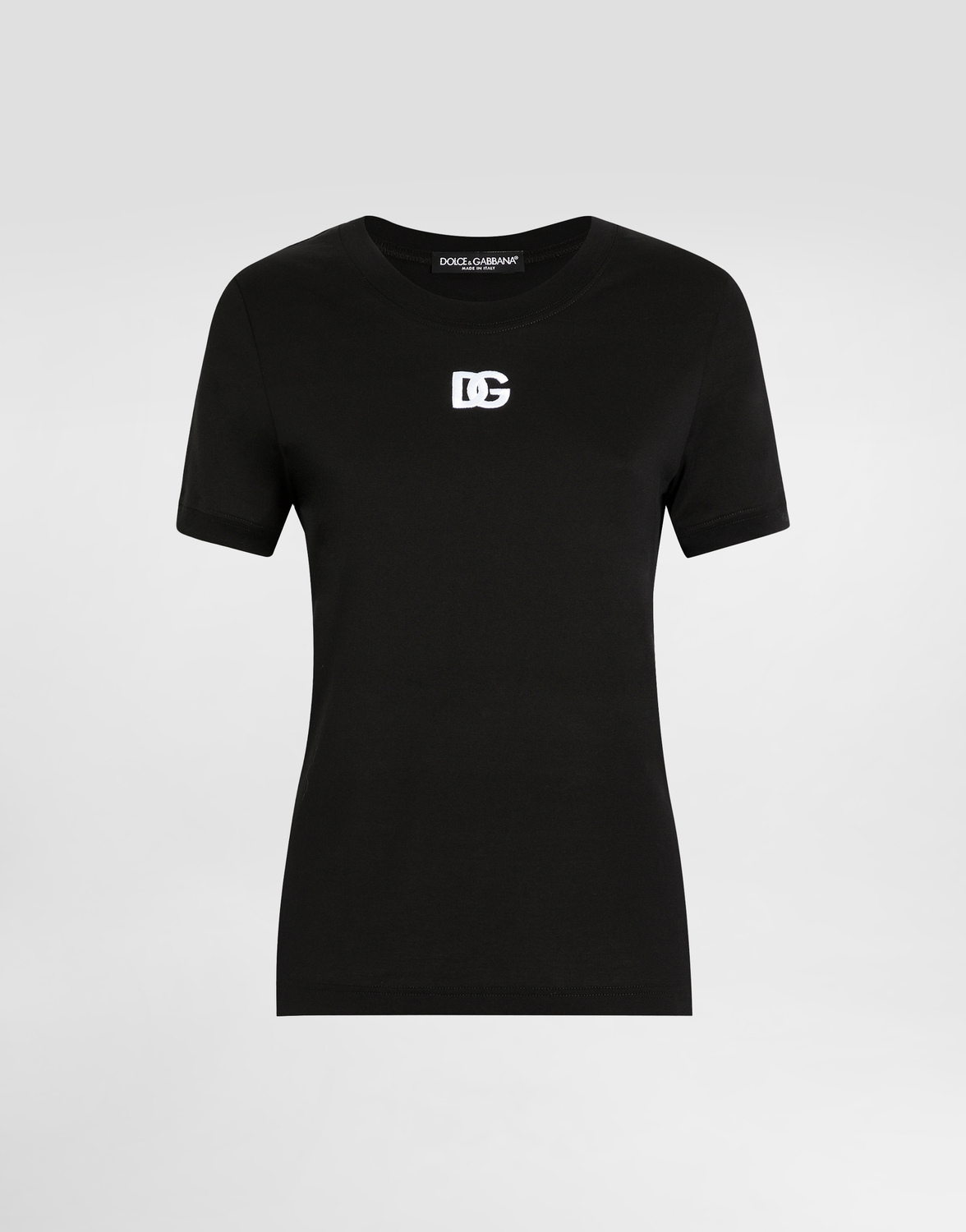 

Футболка из джерси с вышивкой логотипа dg Dolce & Gabbana, черный