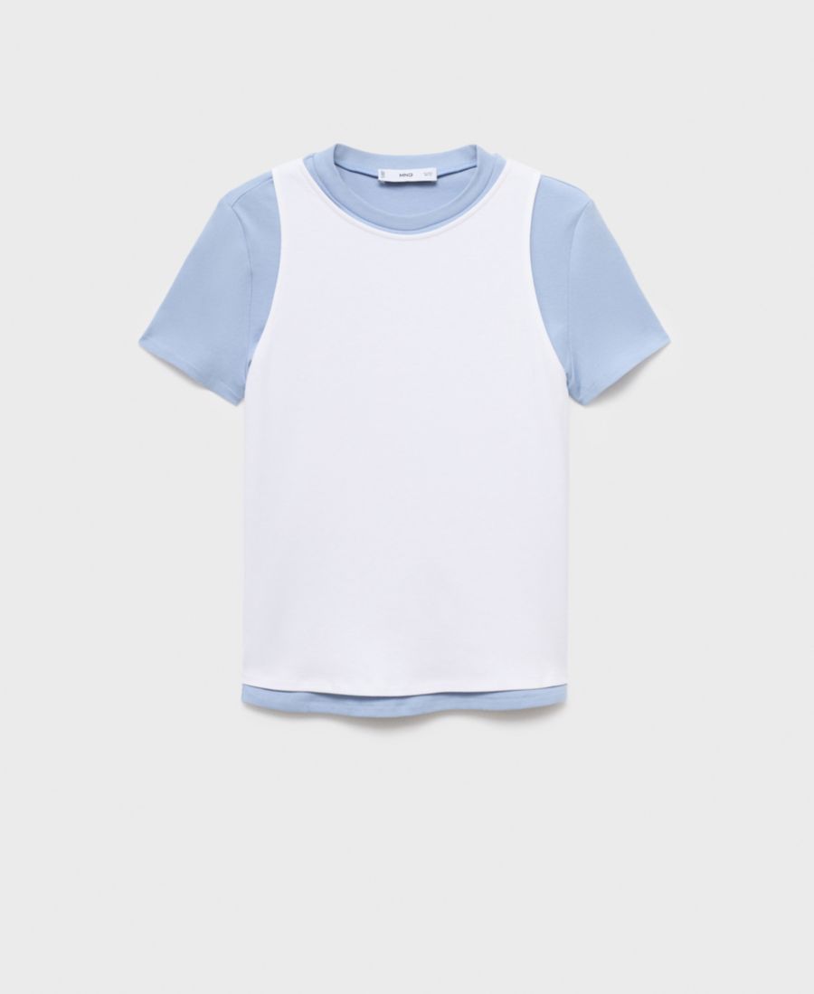 

Женская футболка из двойного хлопка MANGO, Sky Blue, Синий, Женская футболка из двойного хлопка MANGO, Sky Blue