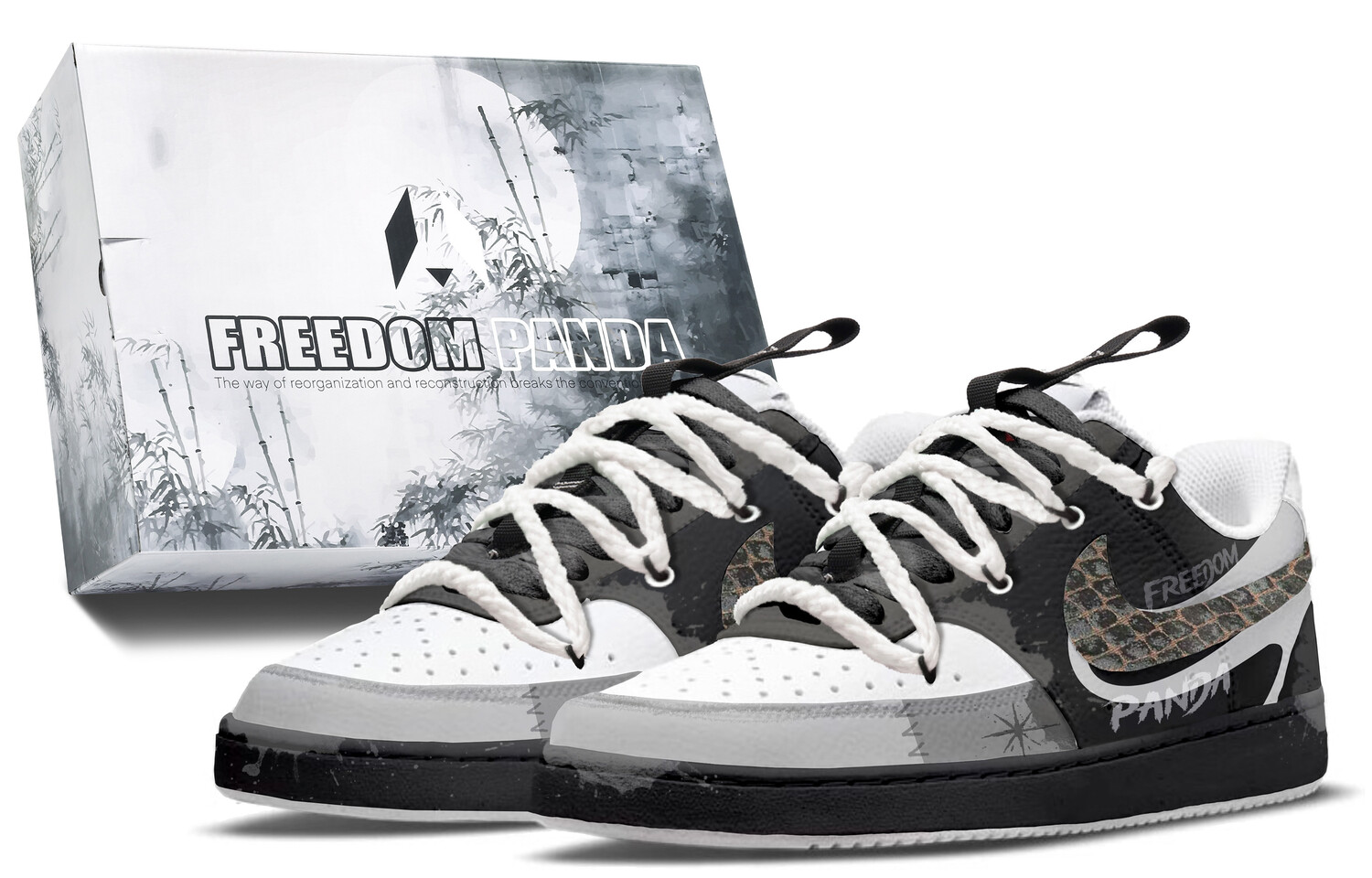 

Кроссовки Nike Court Vision 1 Skateboard Shoes Men Low-Top Black White, Черный, Кроссовки Nike Court Vision 1 Skateboard Shoes Men Low-Top Black White