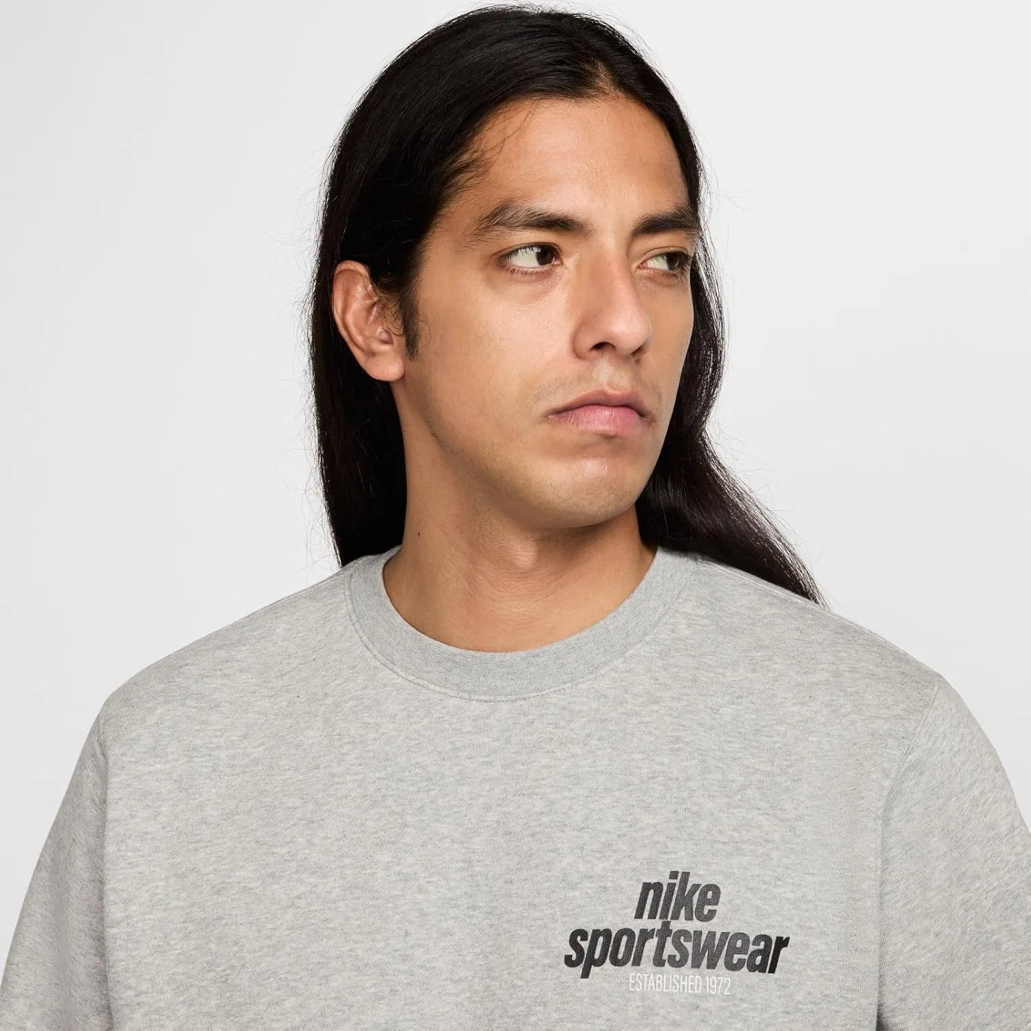 Свитшот мужской Nike, цвет Dk Grey Heather/Black — фото 4