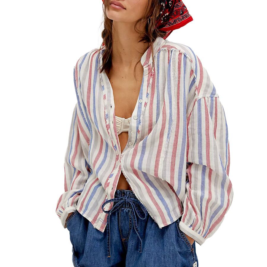 

Полосатая рубашка из двойной ткани "Valleyd Valley" - женская Free People Free People, Ivory Combo