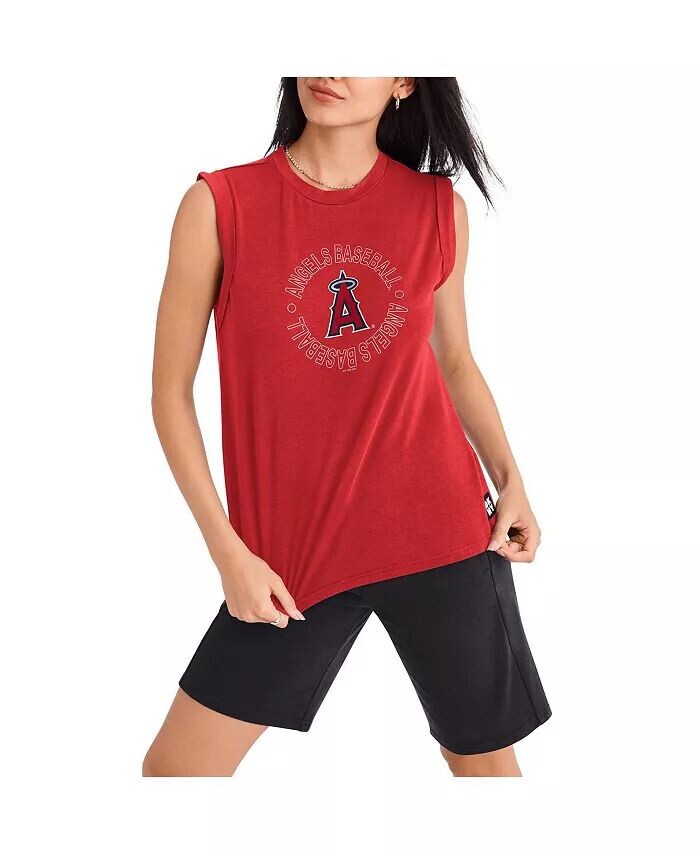 

Женская красная майка Los Angeles Angels Madison Tri-Blend Dkny