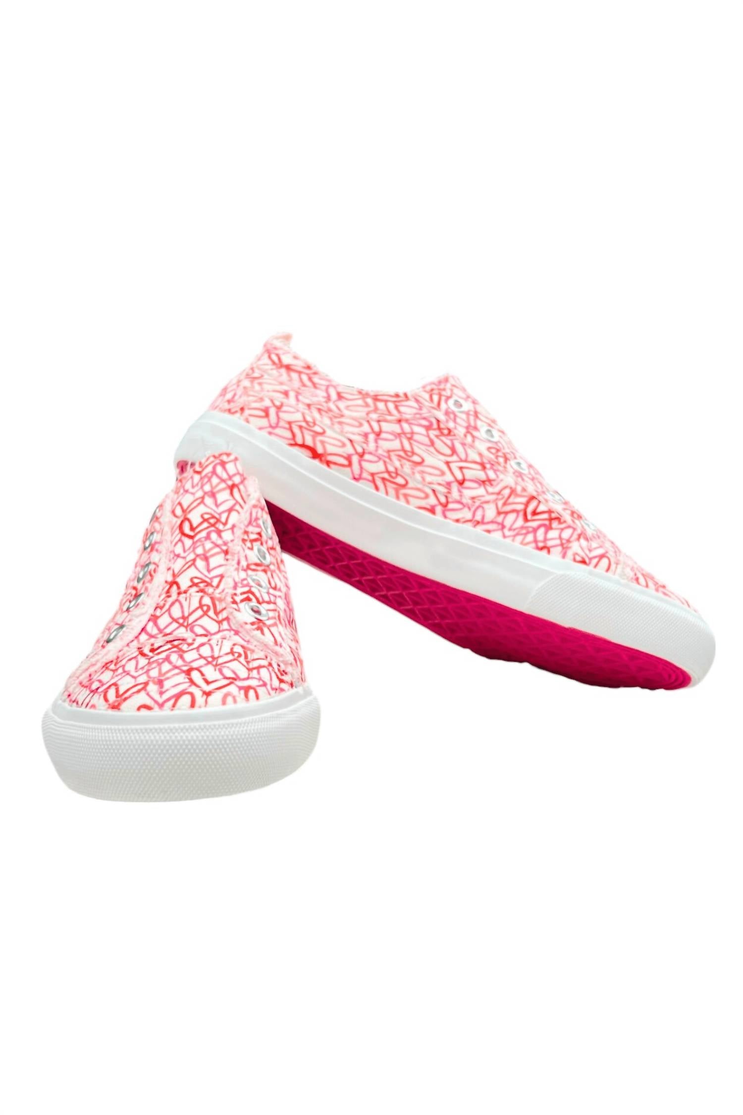 Женские парусиновые туфли Cross My Heart Slip-On в розовом/красном/белом цвете Corkys Footwear — фото 2