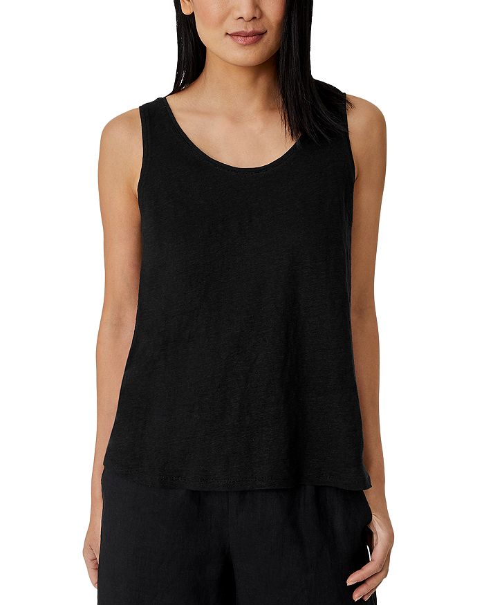 

Майка из льняного джерси Eileen Fisher, черный
