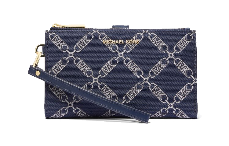 

MICHAEL KORS Клатч из ткани Jet Set средний женский морской синий