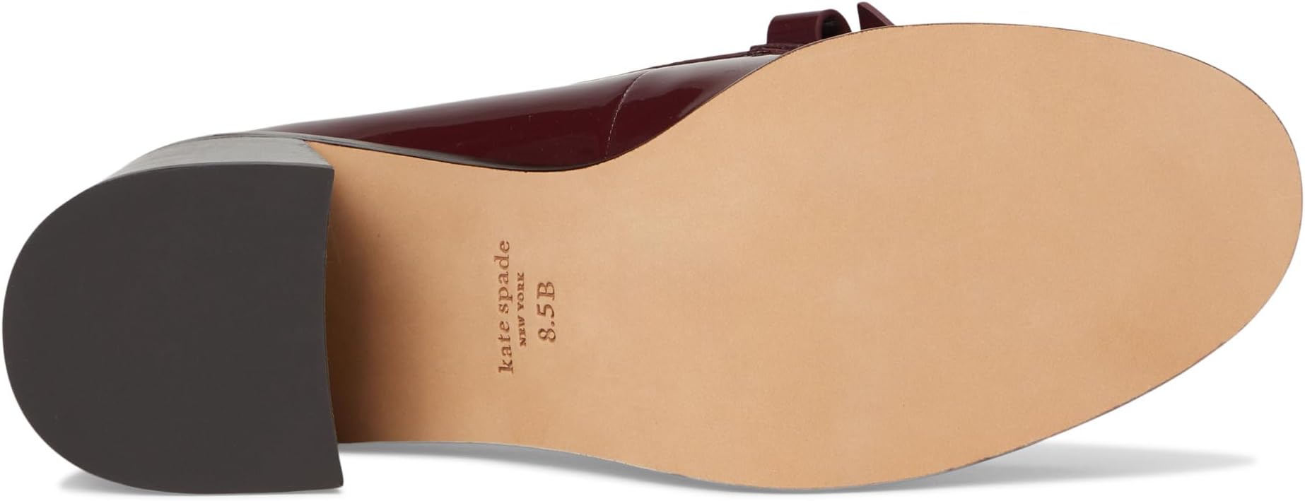 Туфли Kate Spade New York Women's Deco Bow Patent Leather Heeled Loafers, Dark Merlot — фото 3