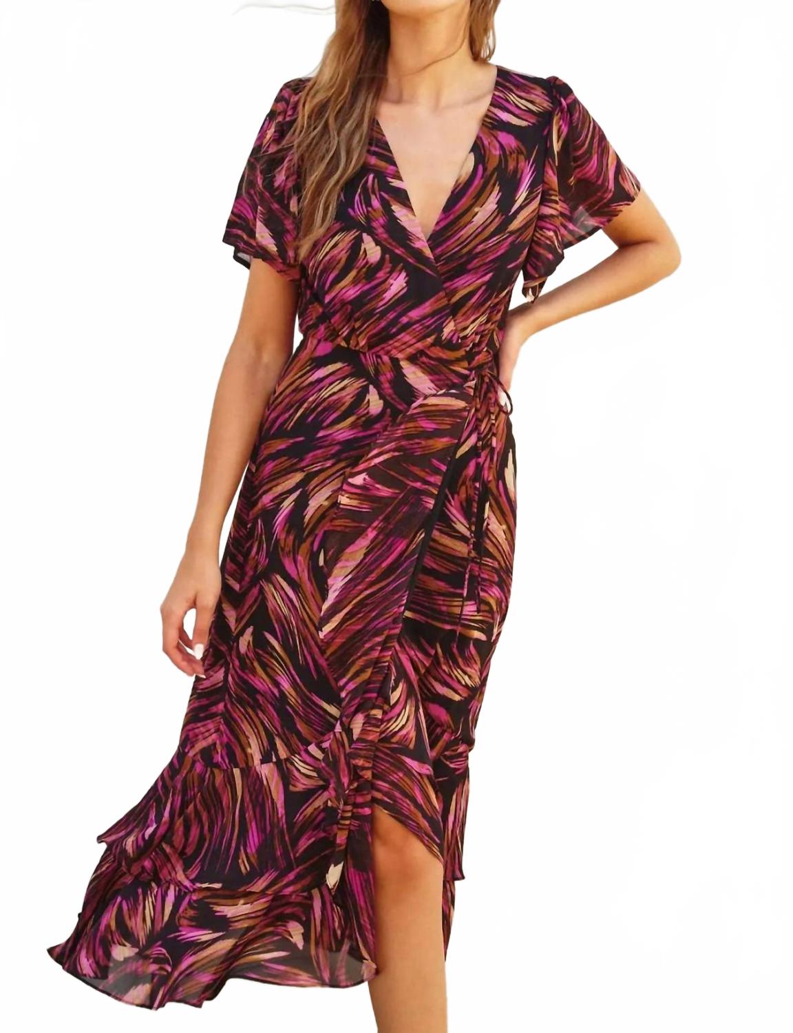 

Мид платье Lights Out Wrap в сливовом охре DRESS FORUM, Plum Ochre