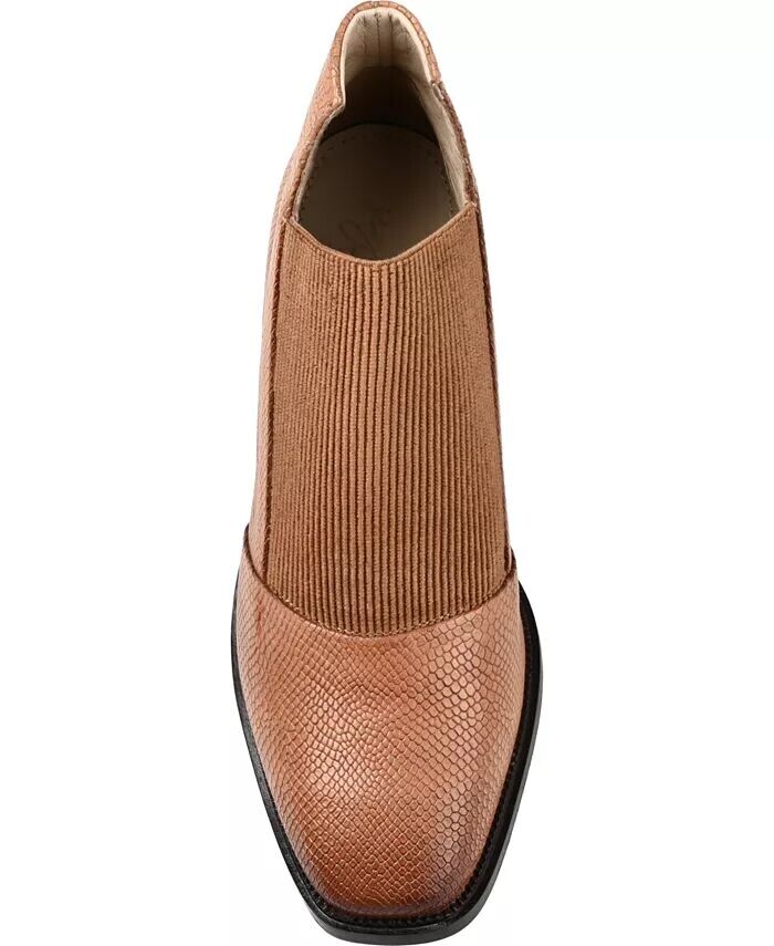 Женские туфли Stylla Stretch Vamp Block Heel Shooties Journee Signature, коричневый/бежевый — фото 4