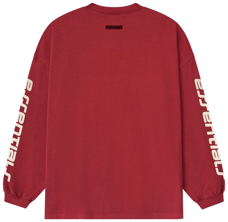 Футболка с длинными рукавами Fear of God Essentials 90-х годов, красный — фото 2