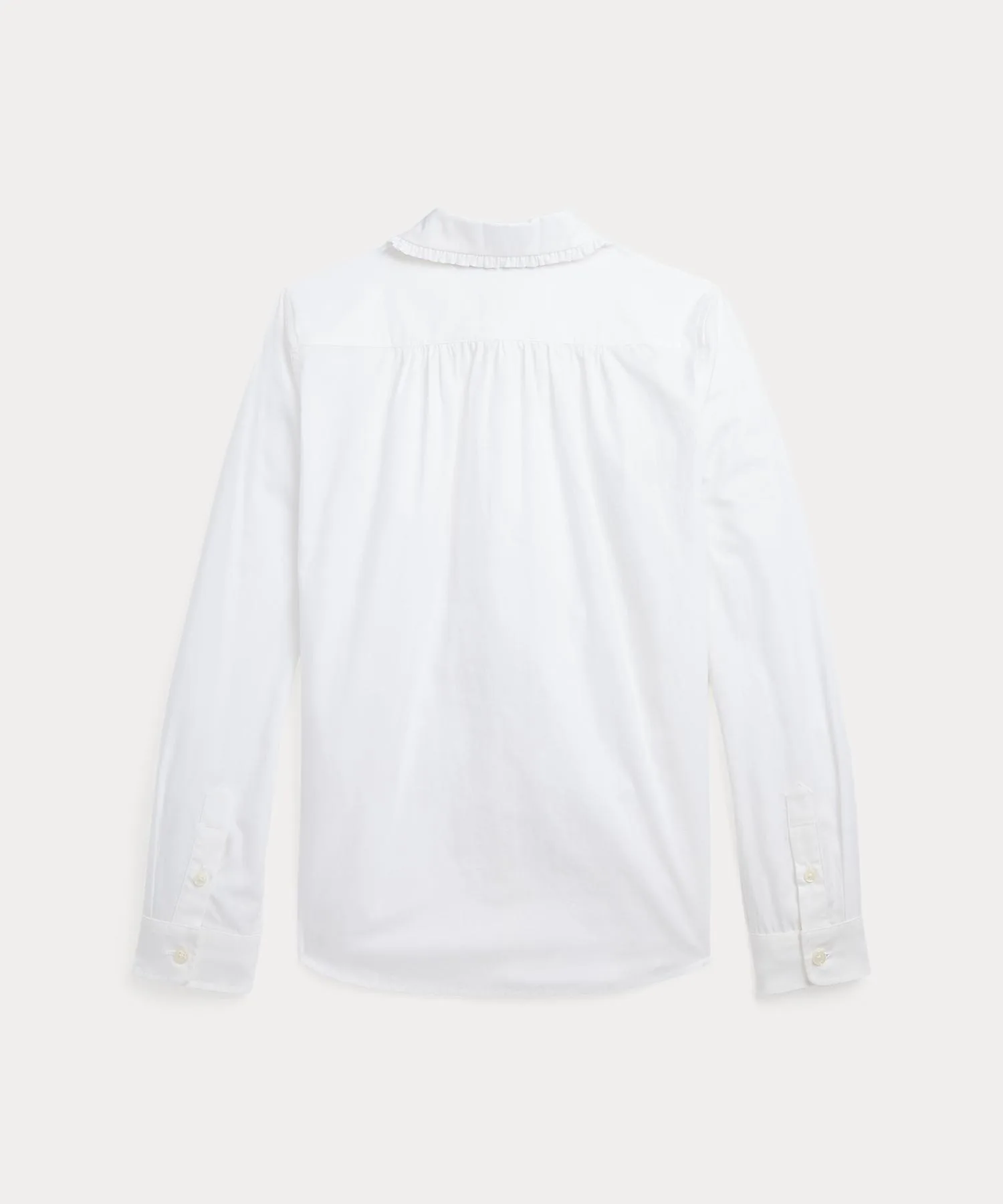 Детская рубашка из хлопка с фрилом Polo Ralph Lauren белая — фото 2