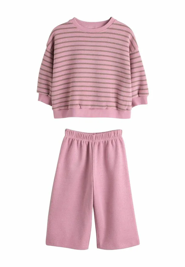 Спортивный костюм с длинными рукавами и широкими штанинами Next, Pink Stripe