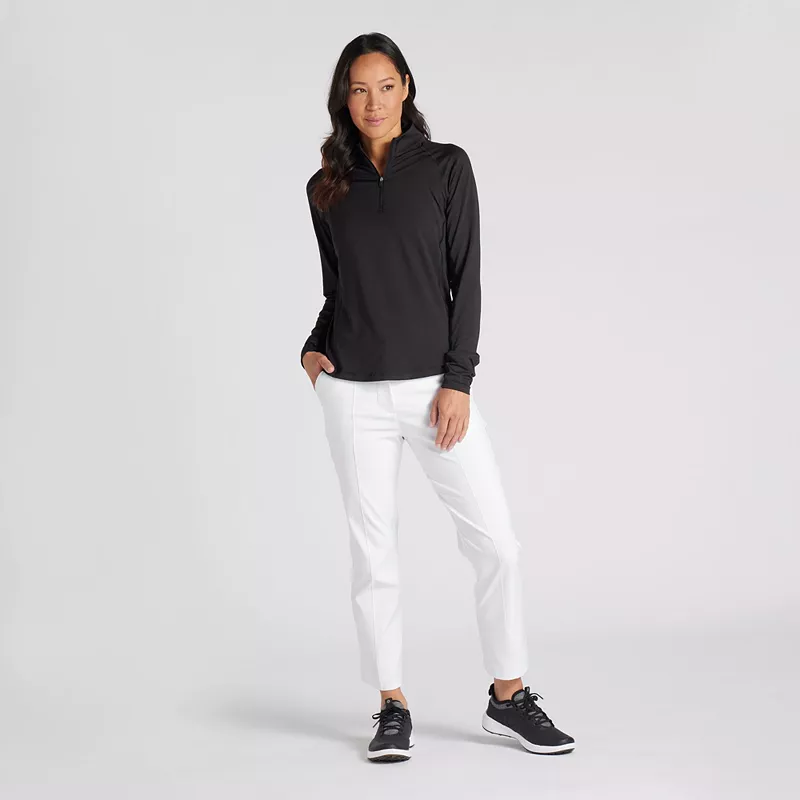 

Женский однотонный пуловер с молнией 1/4 PUMA YouV Golf, цвет Puma Black