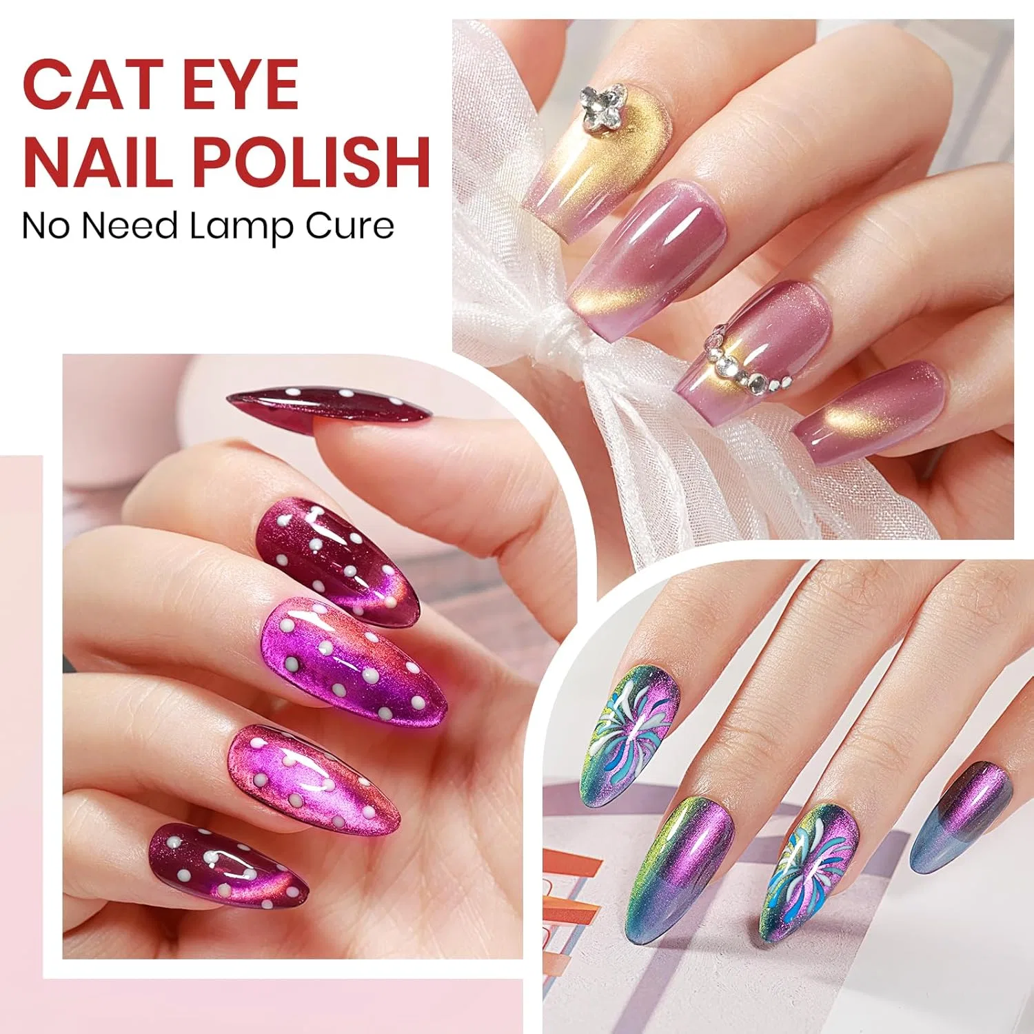Магнитный лак для ногтей Cat Eye SUPWEE, 12 цветов, 7 мл Supwee, Velvet Rainbow — фото 4