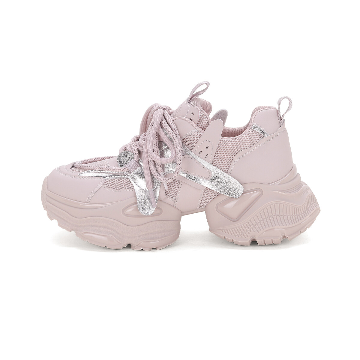 

Кроссовки женские толстые низкие Vedullar, цвет Pink/silver