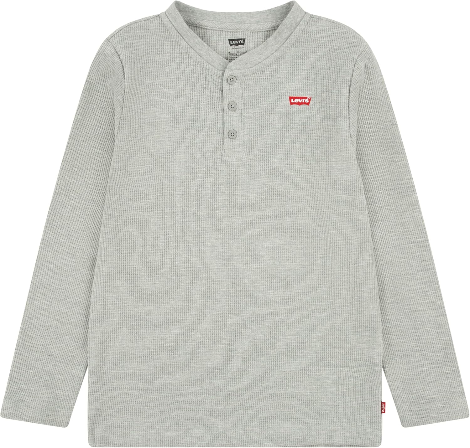 

Рубашка Levi's для мальчиков с длинным рукавом и вафельным узором, Grey Heather