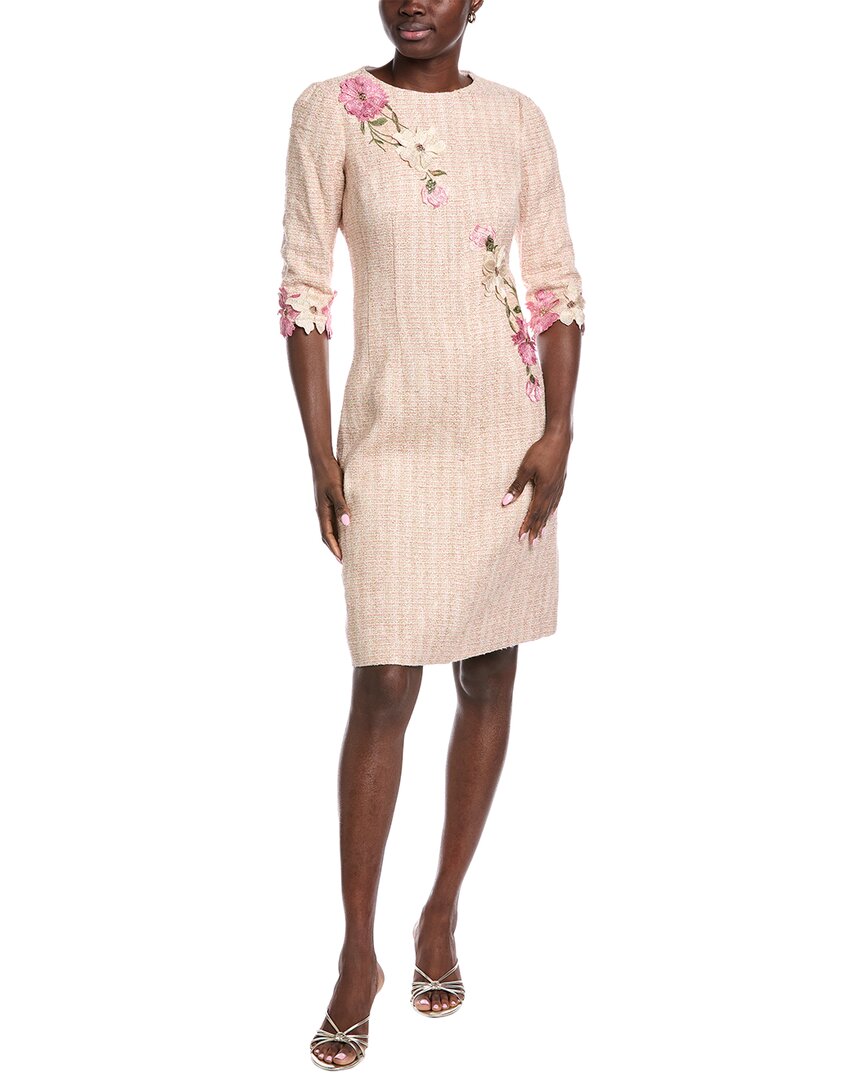 

Тери Джон от Рики Фримен Платье-футляр с цветочной аппликацией Teri Jon by Rickie Freeman, белый