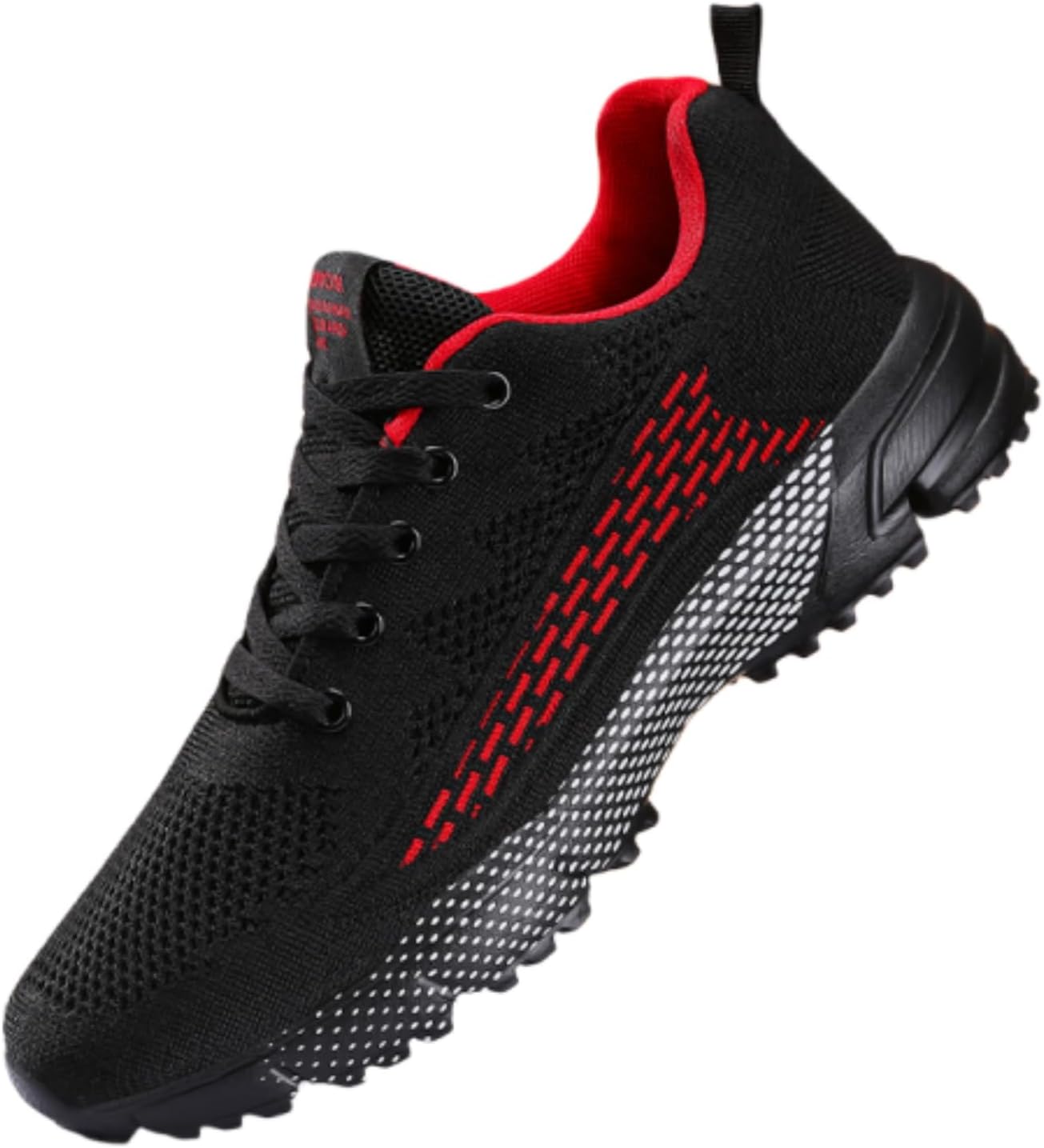 

Мужские черно-красные вязаные спортивные кроссовки, дышащие легкие беговые туфли с противоскользящей подошвой, идеально подходят для спорта и повседневной носки Aokisx