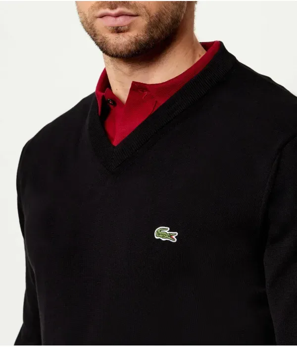 Свитер regular fit Lacoste, черный — фото 4