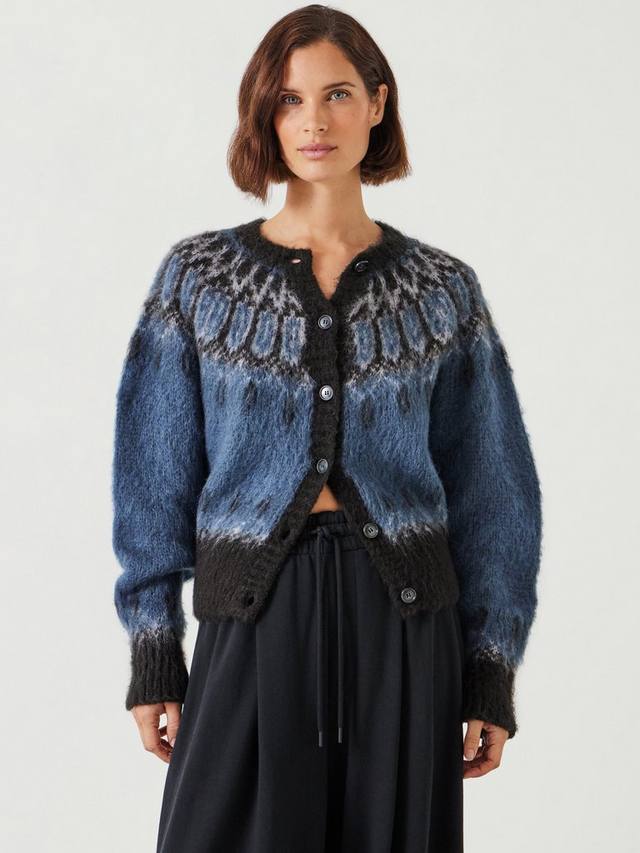 

Укороченный кардиган chloe fair isle HUSH, черный/разноцветный