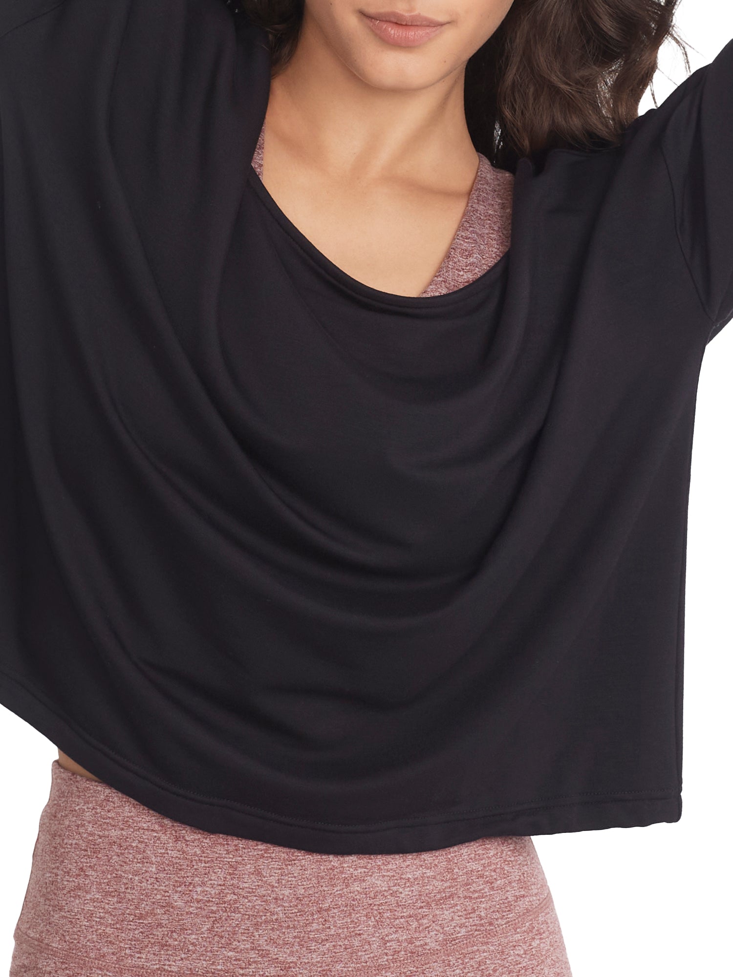 

Женский топ Body Up с защипом и подолом, цвет black heather
