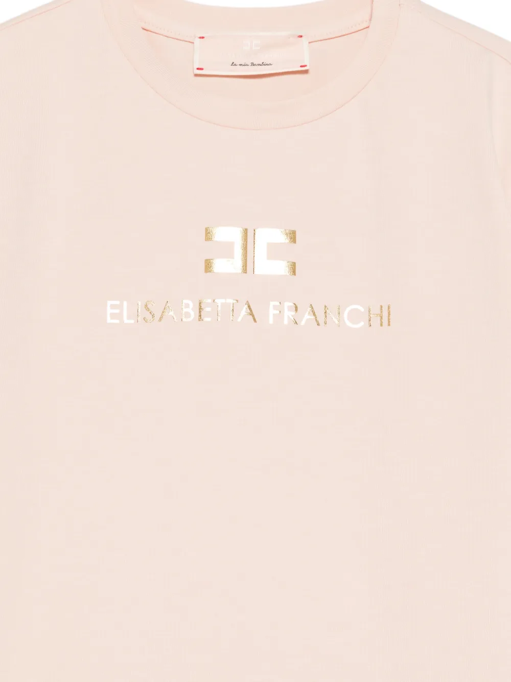 Футболка с логотипом Elisabetta Franchi La Mia Bambina, розовый — фото 3