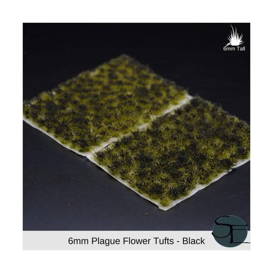

Чумные цветы - черный - естественный макет, Standard Self-Adhesive Tufts (6mm)