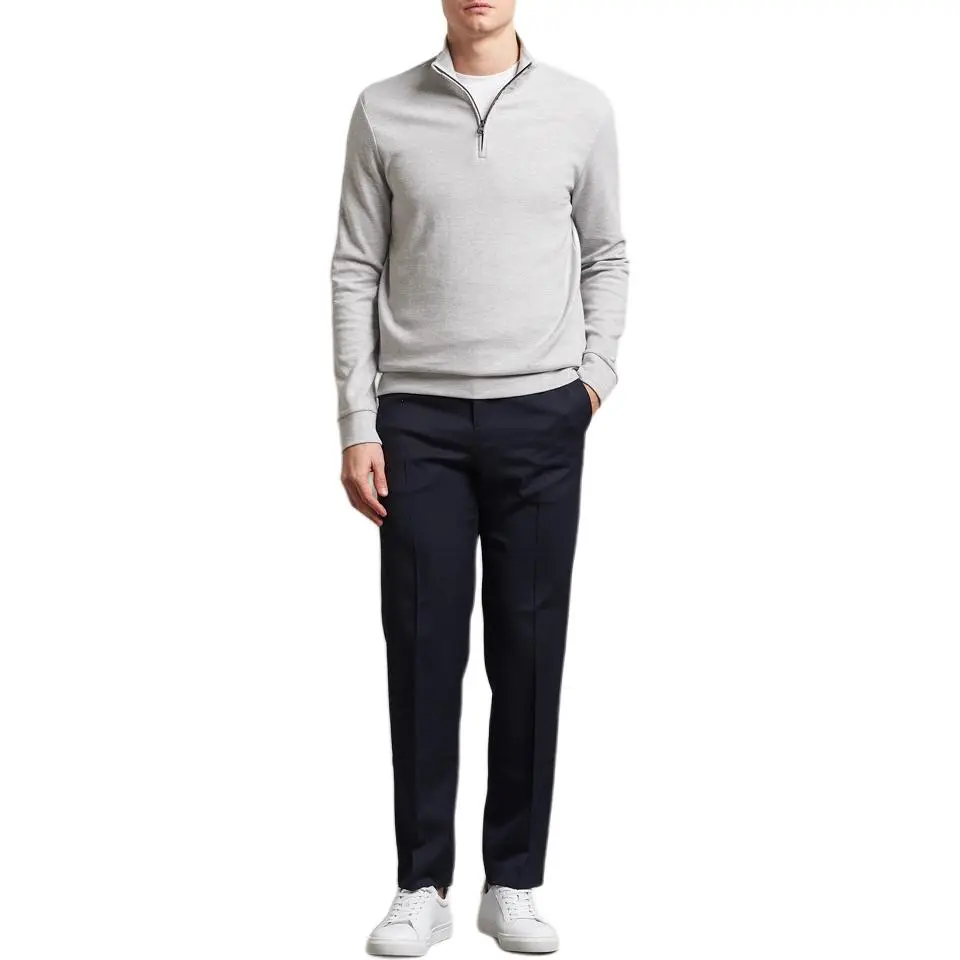 Полузастегивающийся пуловер Quarter Zip Polo Ralph Lauren, серый — фото 3