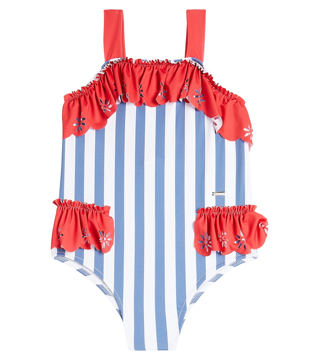 

Полосатый купальник с оборками Patachou, Marine Stripes