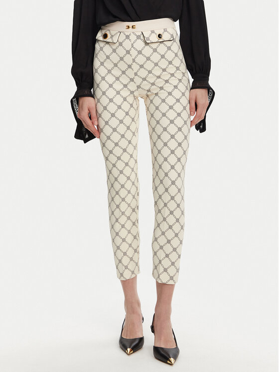 

Брюки из ткани regular fit PA-S71-51E2 Elisabetta Franchi, экрю