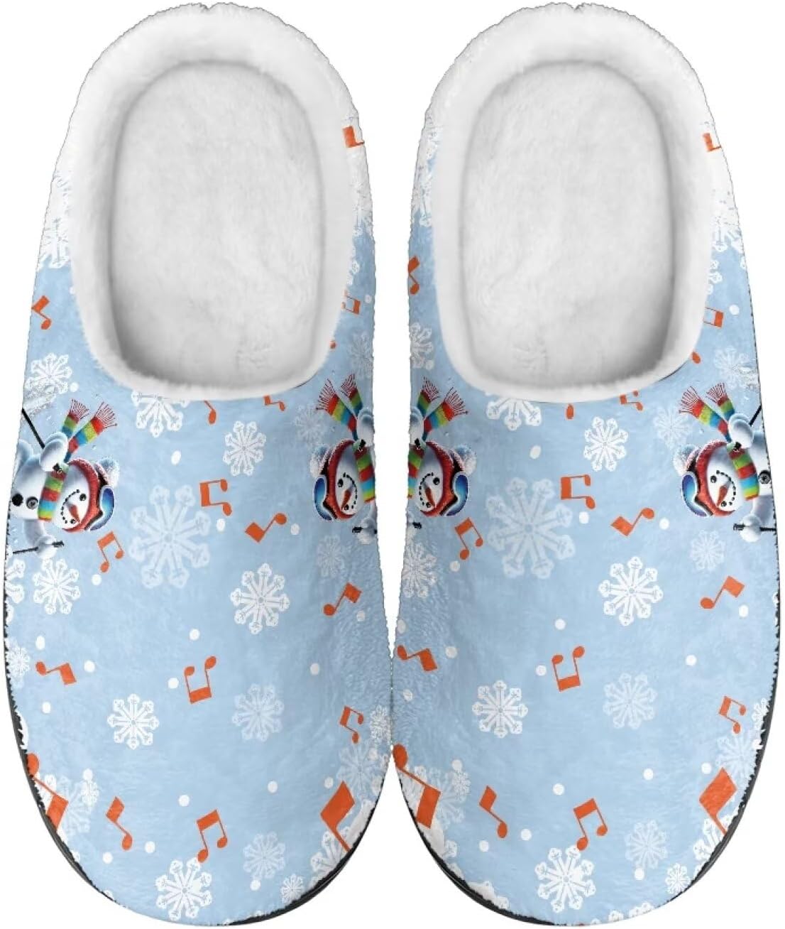 

Уютные домашние тапочки для женщин и мужчин, для дома и улицы, с мягкой, нескользящей подошвой из пены с эффектом памяти, для мамы и папы Noprintge, Snowflake Snowman