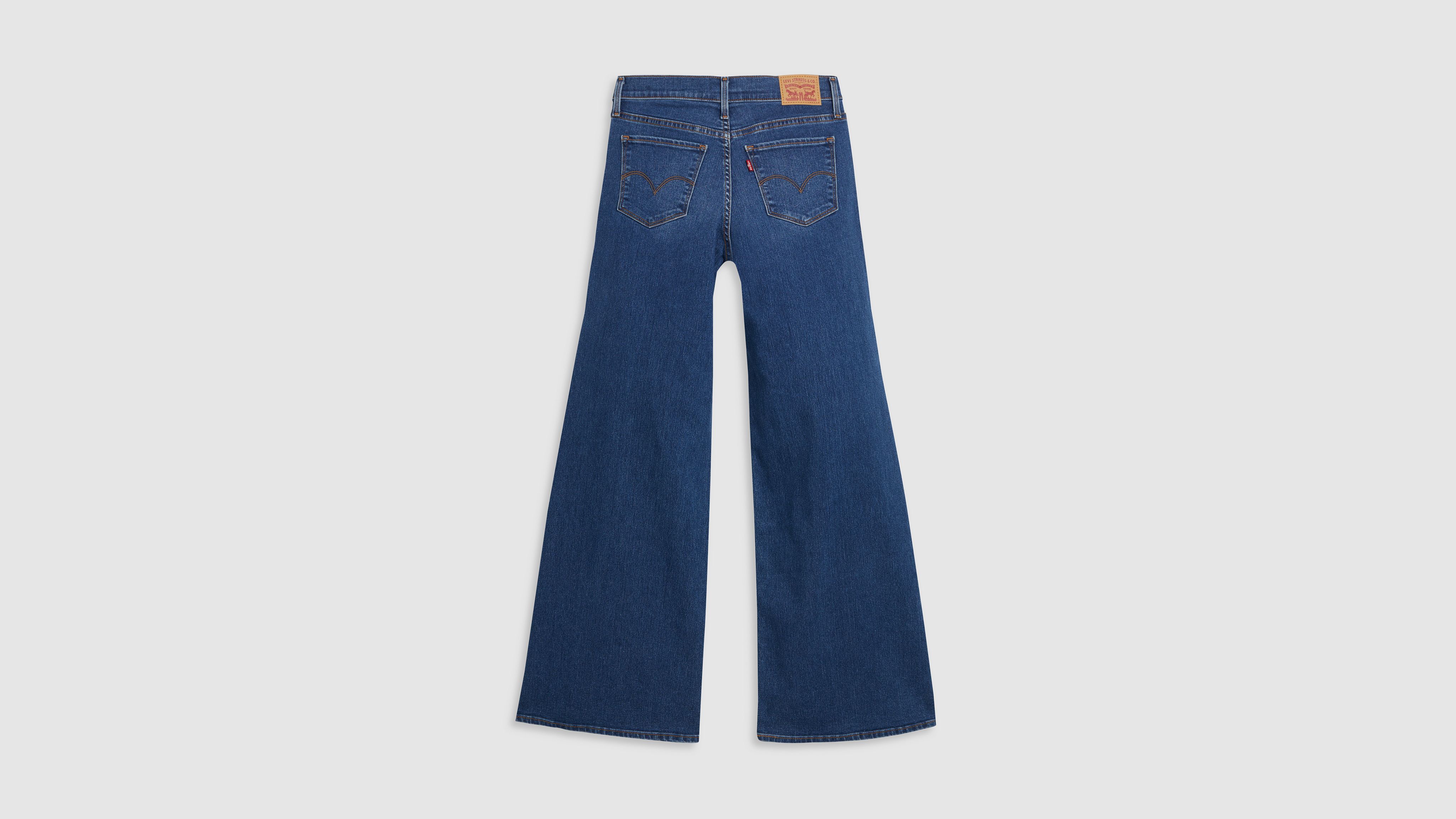 Женские джинсы Levi's 318 Shaping Wide Leg, темно-синий — фото 4
