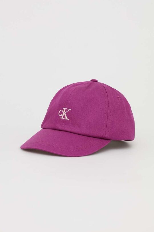 

Детская хлопковая бейсболка Calvin Klein Jeans, фиолетовый