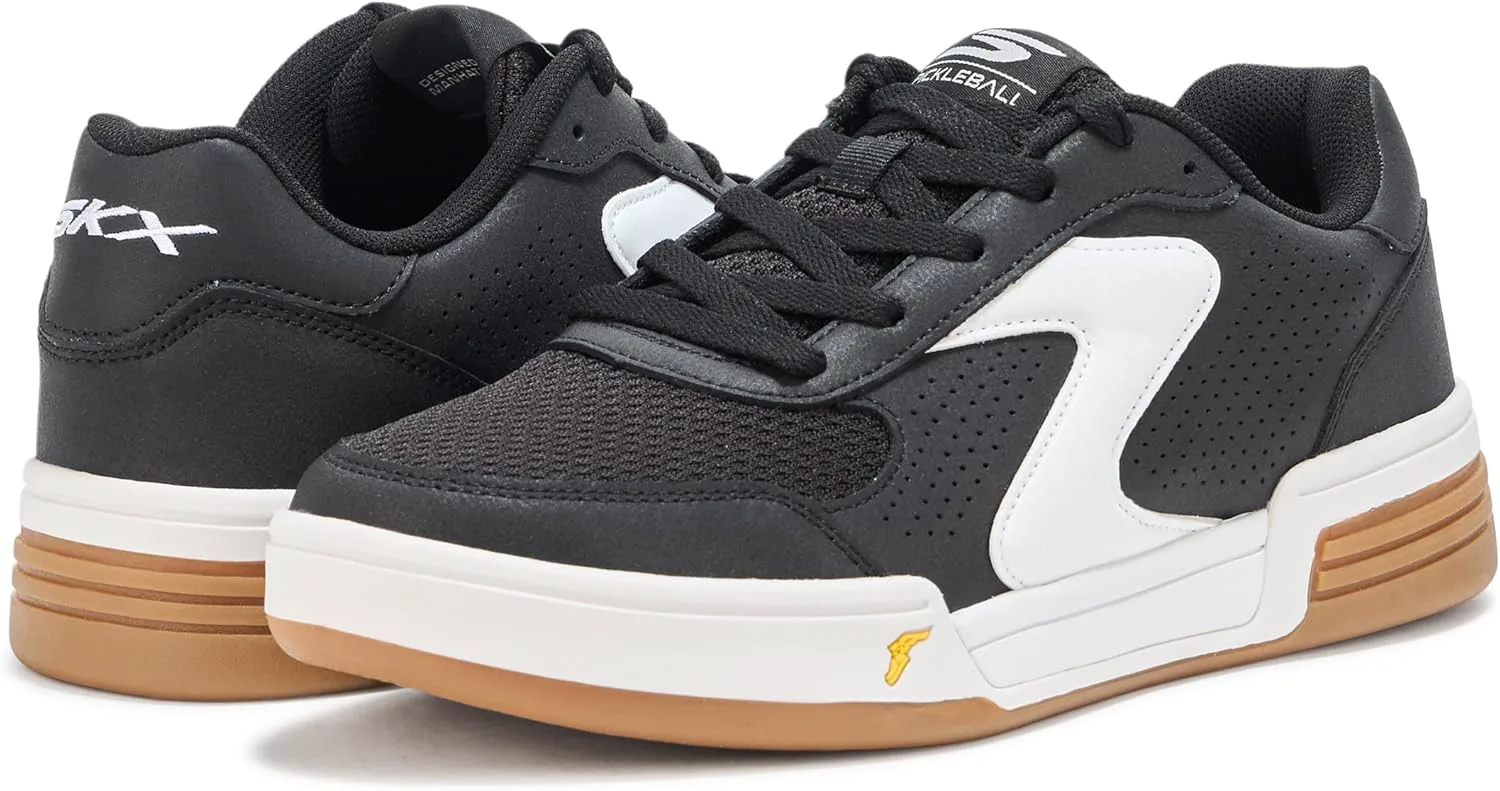 Кроссовки Skechers Viper Court для мужчин - спортивная обувь для игры в пинг-понг и pickleball с поддержкой свода стопы, для использования внутри и на улице, черно-белый — фото 3