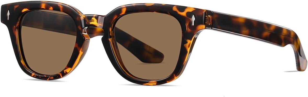 

Модные солнцезащитные очки в квадратной оправе для женщин, с ацетатными дужками, унисекс, поляризованные, мужские, защита от УФ-излучения UV400 Tr90 weiyuchen, Leopard With Brown