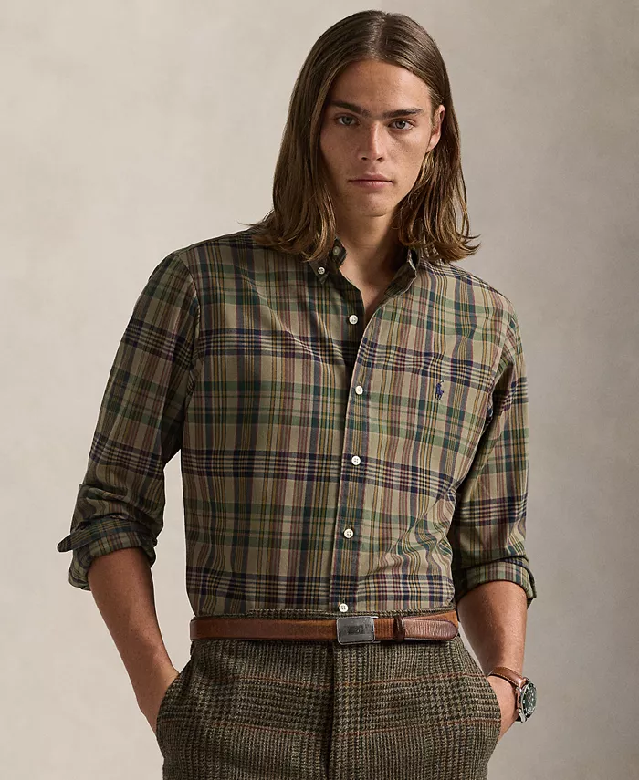 

Мужская классическая рубашка в клетку Performance Polo Ralph Lauren, коричневый/бежевый