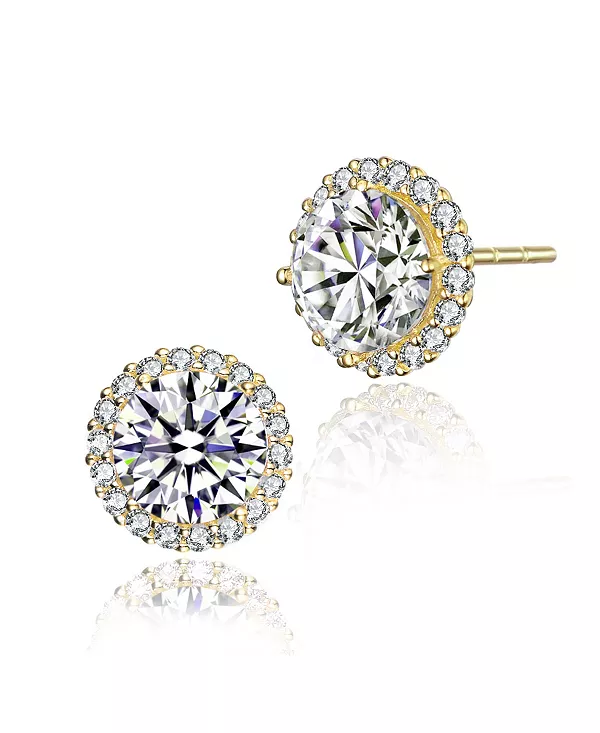 

Серьги-Гвоздики из стерлингового серебра с цветными кубическими цирконами Genevive, gold