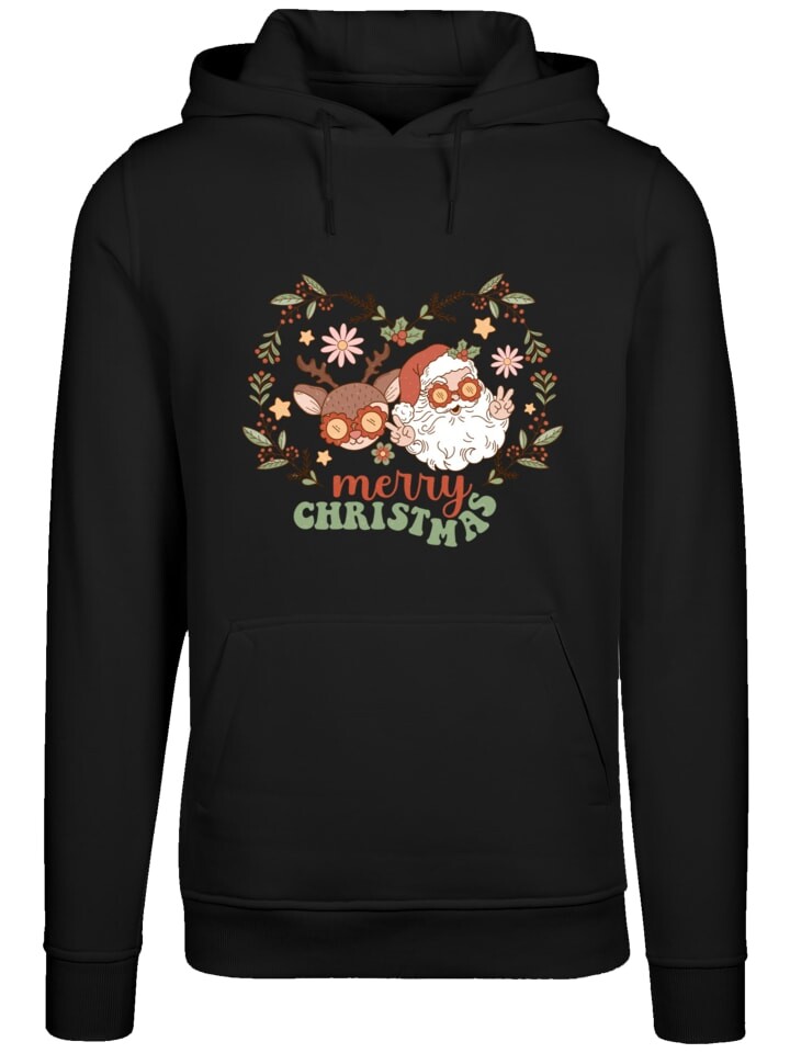 

Пуловер F4NT4STIC Hoodie Christmas Hippie Santa And Reindeer, черный