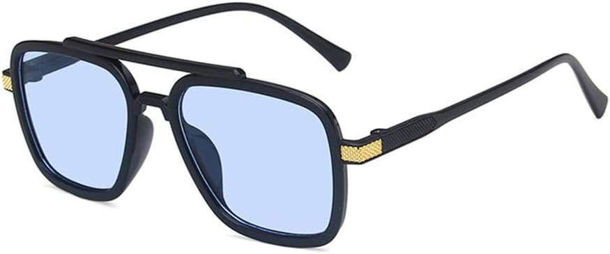 

Солнцезащитные очки для женщин, фотохромные поляризованные солнцезащитные очки для мужчин, винтажные солнцезащитные очки большого размера с двойной перемычкой generic, Black Blue