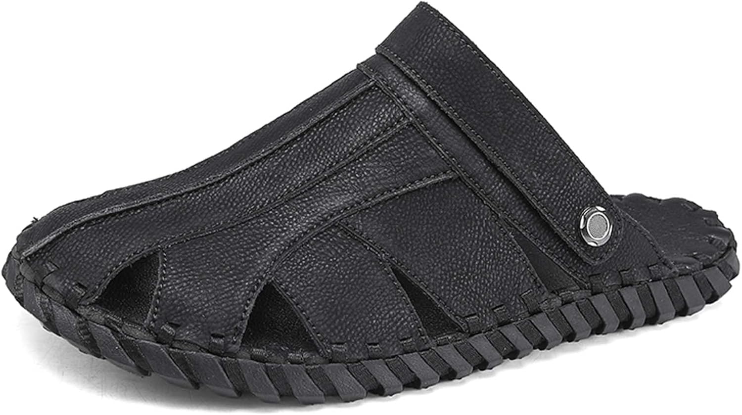 

Мужские походные сандалии, модные дышащие сандалии, шлепанцы, клои, садовая обувь, повседневная уличная обувь с закрытым носком, пляжная обувь, регулируемая, два способа ношения Generic, черный