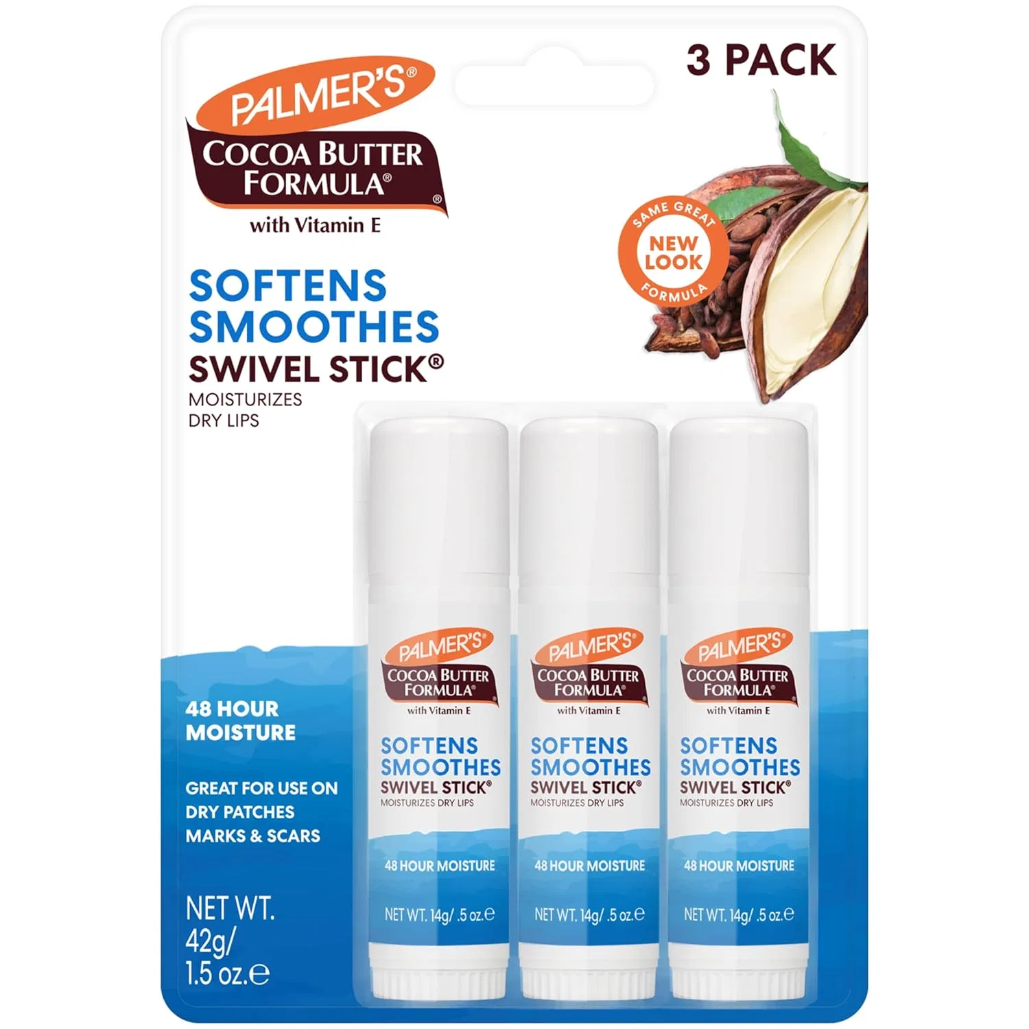 Стик Palmer's Cocoa Butter Formula, 0.5 унции (3 шт.) Palmer'S