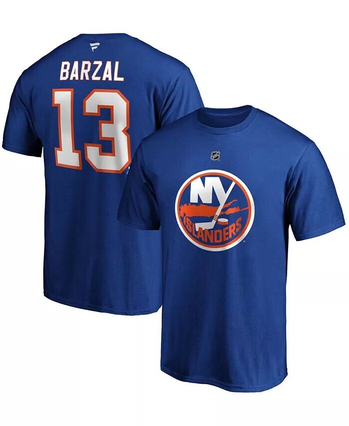 

Мужская футболка Mathew Barzal Royal New York Islanders Team с аутентичным именем и номером Stack Fanatics