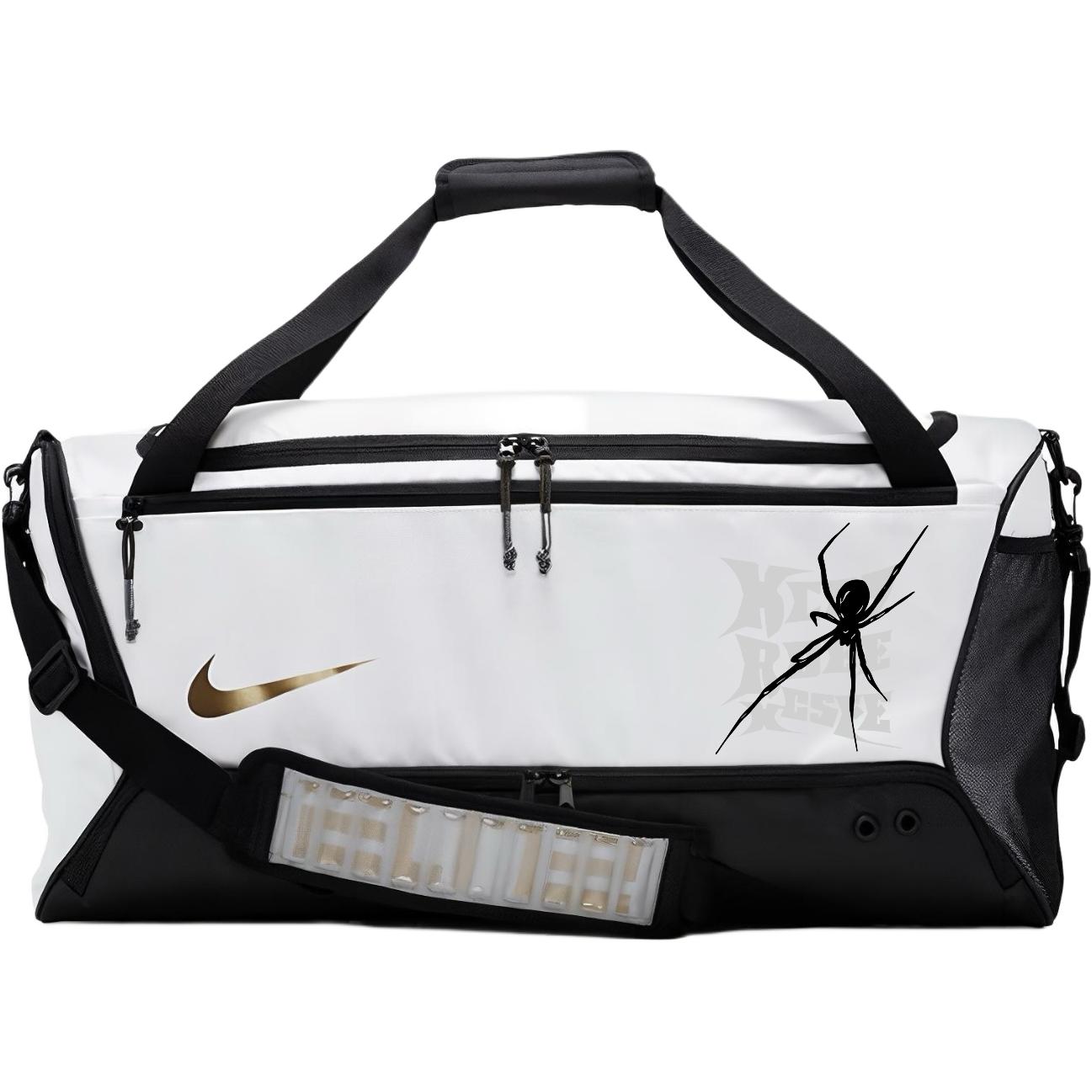 

Nike Тканевая дорожная сумка унисекс переливающаяся черно-белая, Spider