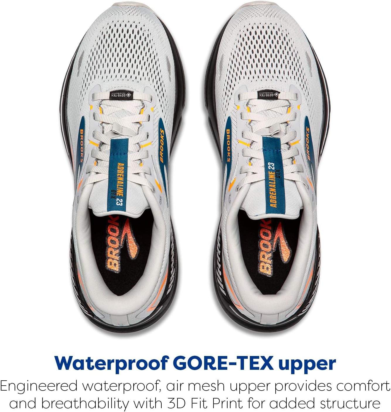 Мужские беговые кроссовки Brooks Adrenaline GTS 23 с поддержкой, синий/оранжевый — фото 4