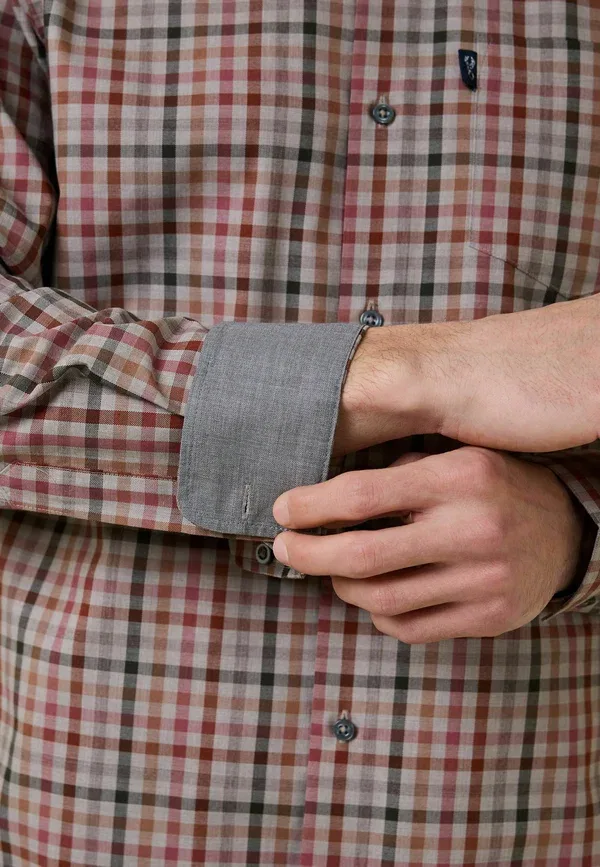 Рубашка Next Easy Iron Button Down Oxford Shirt, нейтральный розовый гингам