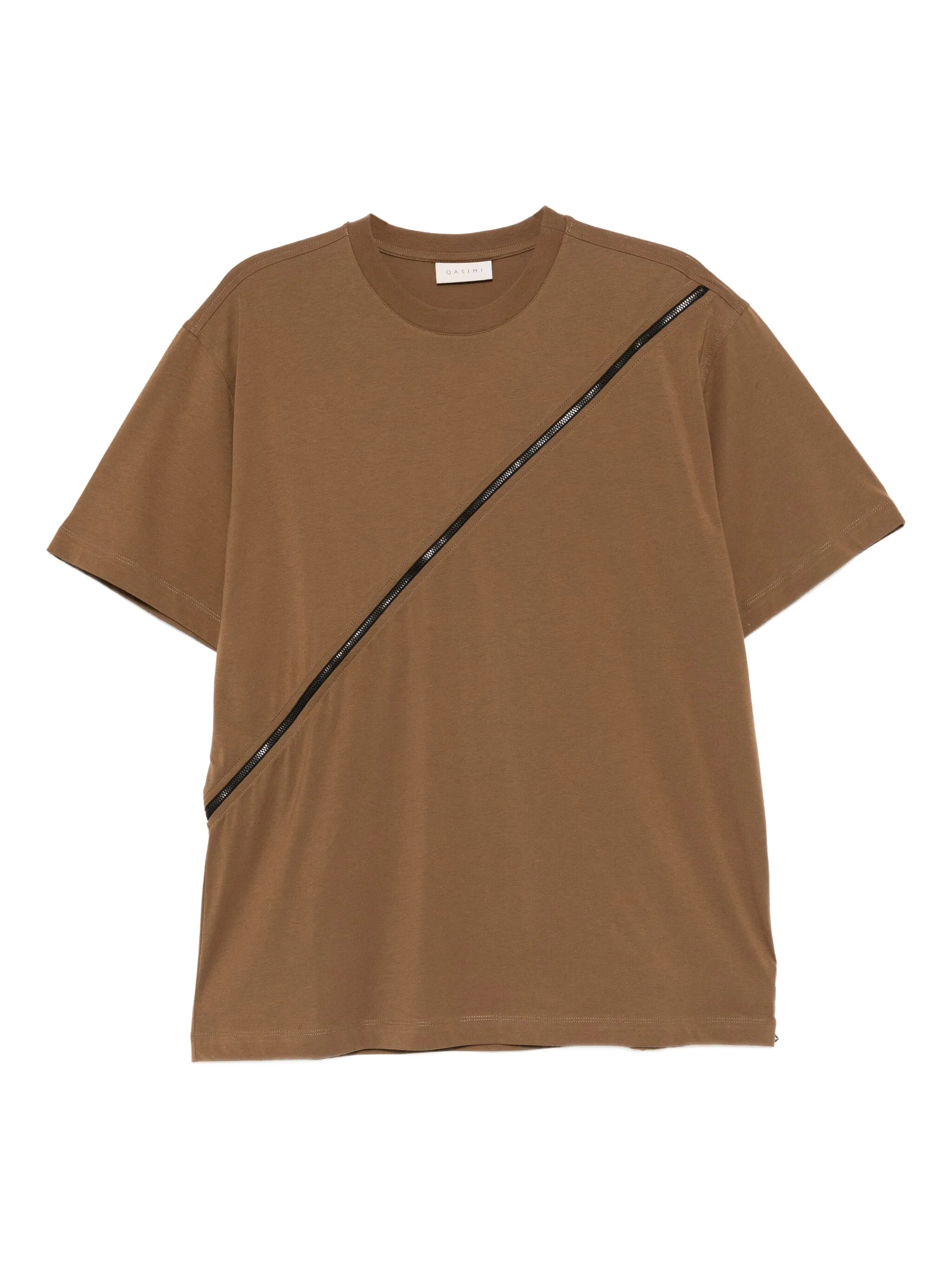 

Футболка с декоративной спиральной застёжкой Qasimi, коричневый