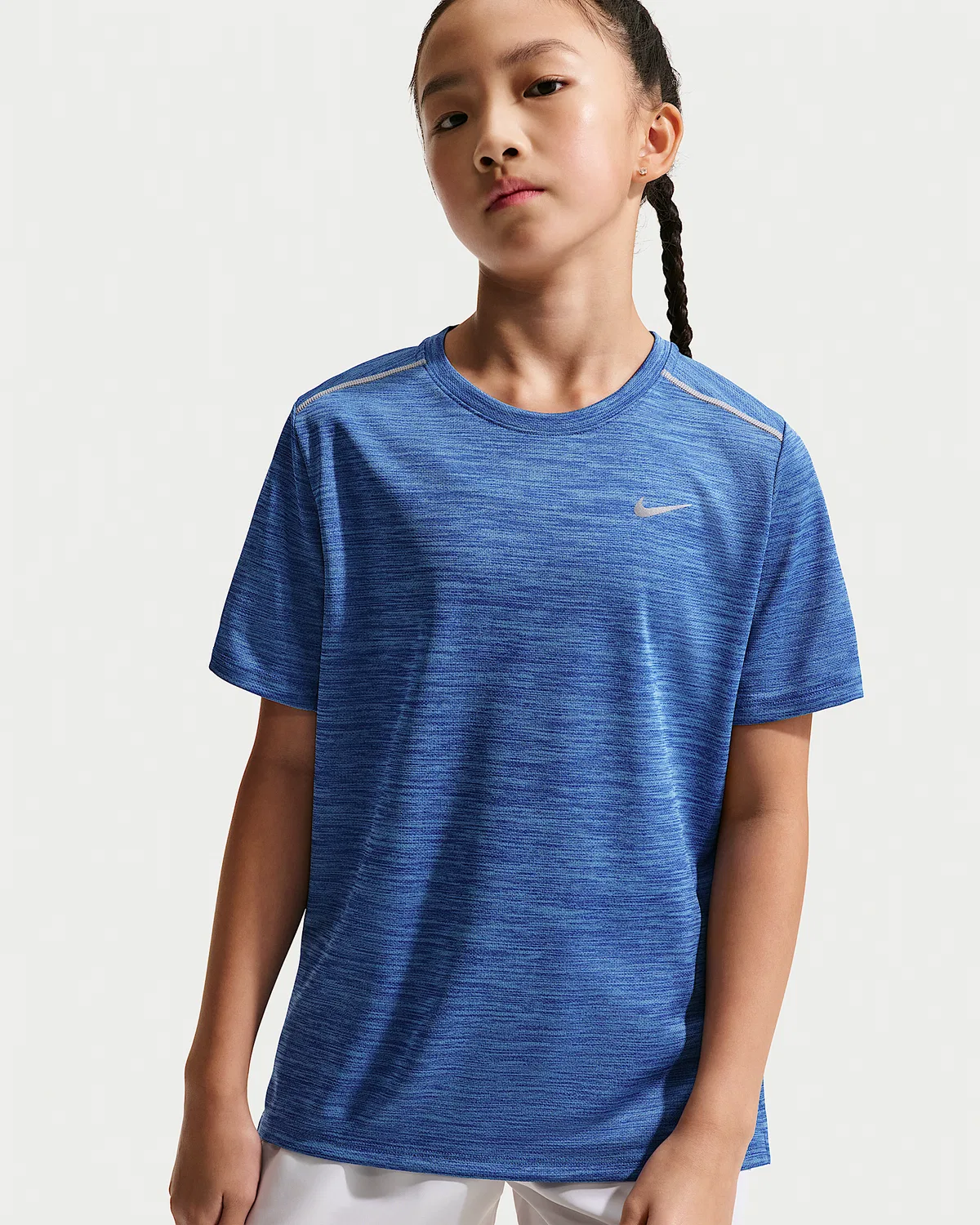 Детская футболка Nike Miler Dri-FIT с коротким рукавом, University Blue/Game Royal/Heather — фото 2