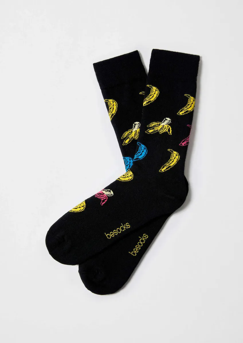

Унисекс черные высокие носки из органического хлопка Besocks, чёрный